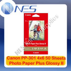 Canon PP-301 4x6" Photo Paper Plus Glossy II 50 Sheets 265GSM for MG7760/MG5760